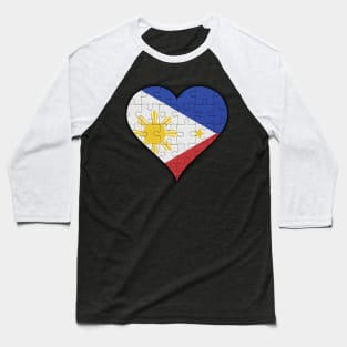 Filipino Jigsaw Puzzle Heart Design - Gift for Filipino With Philippines Roots Baseball T-Shirt